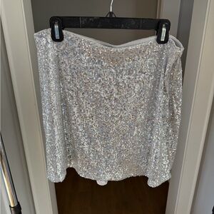 Abercrombie Silver Sequin Mini Skort